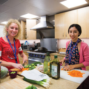 cooking in the kitchen